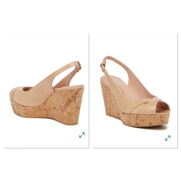 Stuart Weitzman Peep Toe Wedge Slingback Sandal - Picture 2 of 8